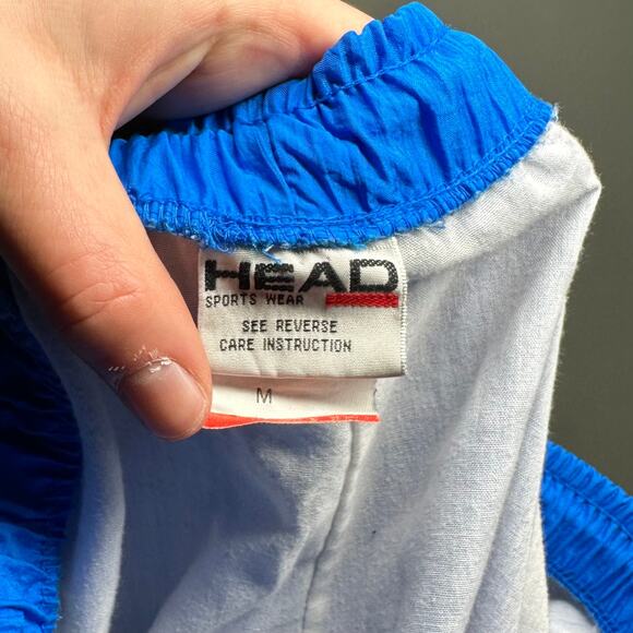 Vintage Track Pants Royal Blue Nylon Joggers Elastic Cuffs has Ankle Zippers 90s - Picture 4 of 4